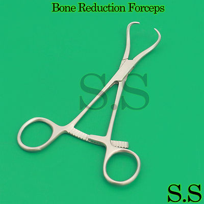 Surgical Bone Reduction Forceps 5.5'' Orthopedic Curved Long Ratchet Instruments