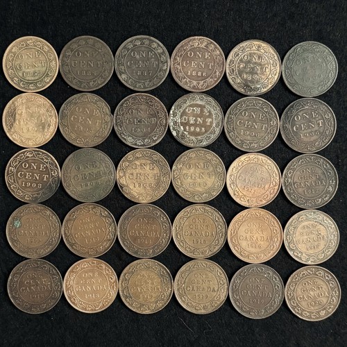 Canada Large Cent 30-Coin Lot 1859–1920 Victoria Edward George V • U60 ...