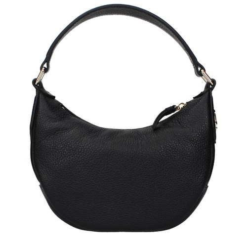 Jimmy Choo Women Black Hobo Bag Leather Solid Shoulder Strap Casual Mini Handbag
