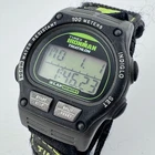 VTG Timex Ironman Digital Watch Men 100m Green Black Alarm Chrono New Battery