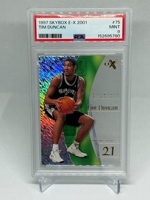 1997 SKYBOX E-X 2001 TIM DUNCAN ROOKIE CARD #75 PSA 9