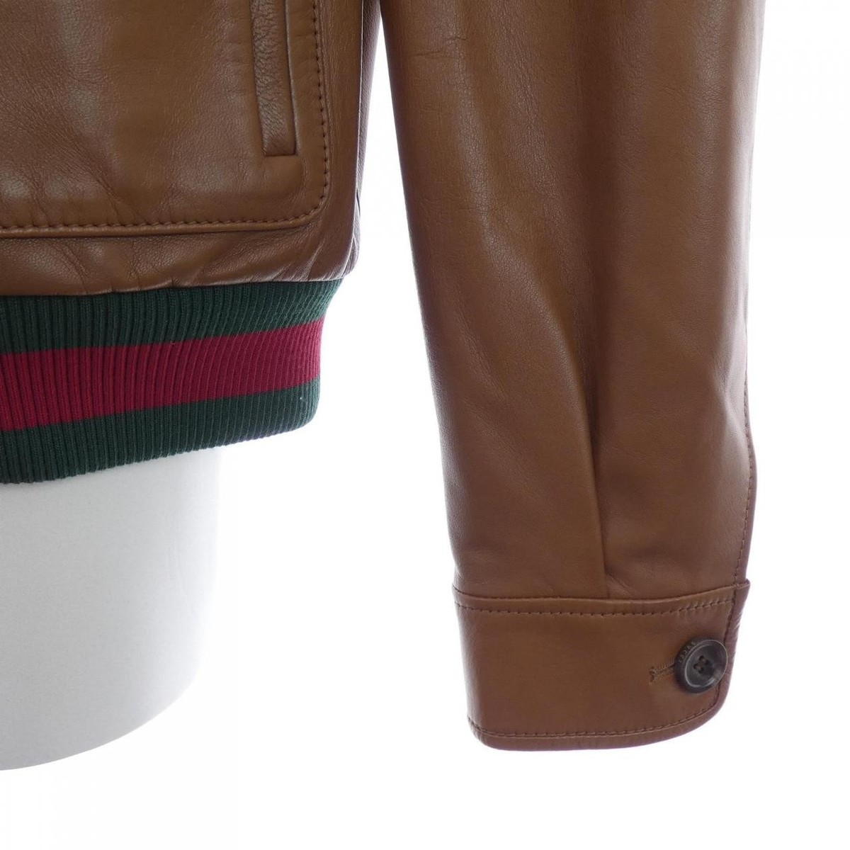Authentic Gucci GUCCI 694614 XNAPL Leather Jacket #230-000-431