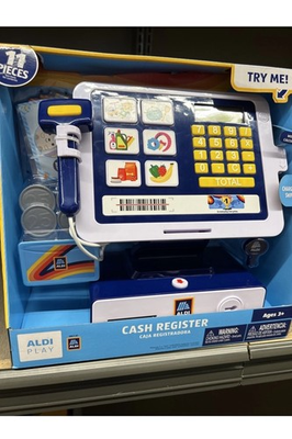 #ad Aldi Play CASH REGISTER 11 PC Grocery Store Shopping Checkout Machine Set NEW $48.99