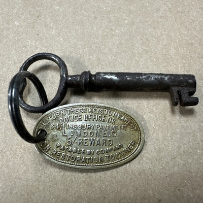 #ad #ad Antique British Key amp; Property Register Glasgow Lost Key Reward Fob tag GBP 15.00