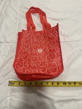 Lululemon 2025 Small Red and White Repeat Logo Reusable Shopping Bag New