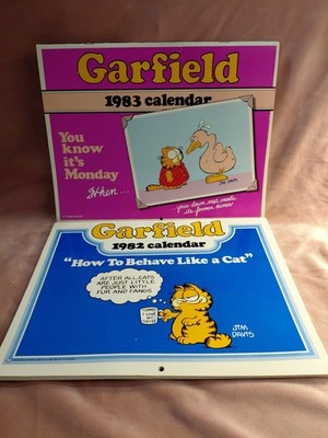 1982&83 Garfield ''You Know....''& ''How To...'' Wall Calendar Series Great Shape