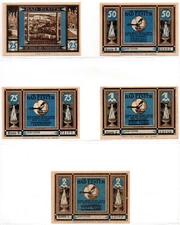 1922 Germany Bad Elster Notgeld Set of 5 Notes (2552)