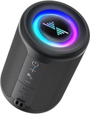 LENRUE Small Portable Bluetooth Speaker with Lights, TWS Stereo Surround Sound,
