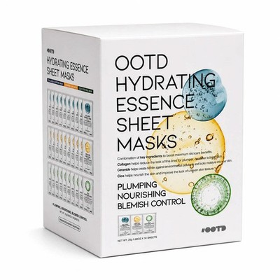 #OOTD Hydrating Essence Sheet Mask Pack 30 Sheets | Korean Sheet Masks