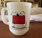 VTG Fire King Snoopy Mug “I Think I’m Allergic to Morning!” Peanuts 1958 Milk