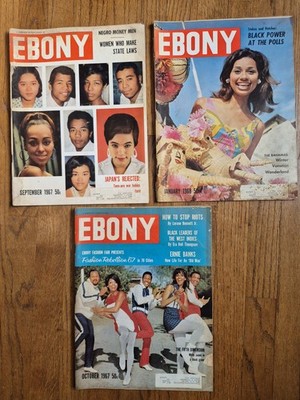 Rare 1960's Ebony Magazine Lot Fashion 5th Dimension Ernie Banks More