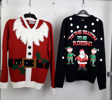 Burton TU Men's 2xBundle Christmas Knit Jumpers Size S Used F2