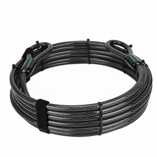 20 ft x 1/2" Heavy Duty Cut-Proof Security Cable Flexible Vinyl-Coated Braided