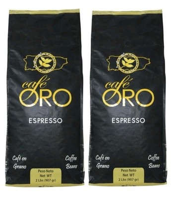 2x Cafe Oro Coffee Beans 100% Puerto Rican Coffee 2 LB. Bag Free Fast Shipping!