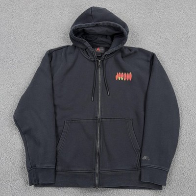 Jordan Hoodie Mens Large Black Full Zip Fleece Air Jumpman Sweatshirt DQ7564-011