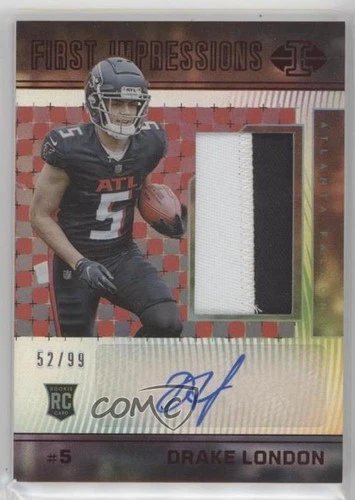 2022 Illusions Trophy Collection Red /99 Drake London Rookie Patch Auto RC