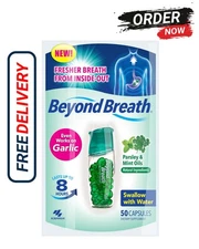 Breath Freshening Capsules, Works on Garlic Bad Breath, Lasts 8 Hours, 50 Caps