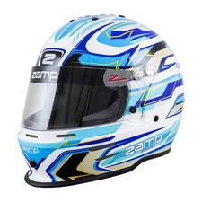 Zamp H753C4454, RZ-42Y Youth Helmet, 54cm, White/Blue/Lt Blue, Snell CMR2016
