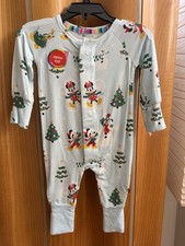 New 0-3mo Magnetic Me Snow Excited Convertible Coverall Disney Holiday Print