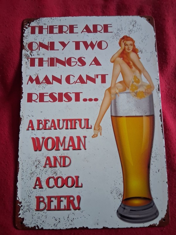 Woman And Beer Sign