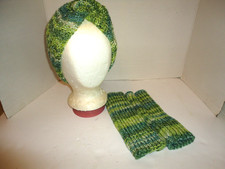 Knitted Headband with a Twist and Fingerless Gloves  (Hand Knit) Set or Separate