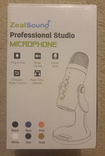 ZealSound Professional Studio Microphone Black Plug Play, Noise Canceling