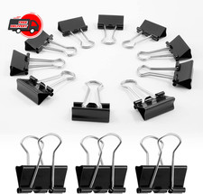 40 Pack 1 Inch / 25mm Binder Clips Black Paper Clips Medium Binder Clips Metal P