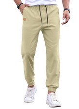 Mens Casual Joggers Pants - Drawstring Cargo Pants Hiking Outdoor Twill Track...