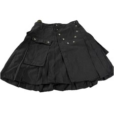 Utilikilts Utility Skirt Kilt Mens Size 32 Black Cargo Pockets Belt Loop Canvas