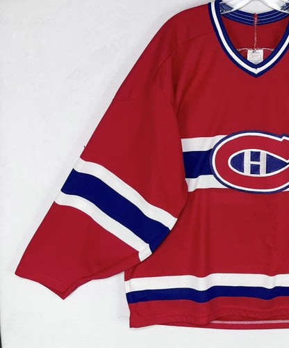 Montreal Canadiens CCM Maska Air Knit Jersey Size L Large NHL Hockey VTG 90s Red - Picture 3 of 10