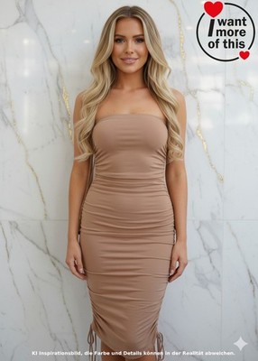 Wolford · Fatal Draping Dress Kleid Tube Top Rock · L Large · Almond Nude Beige