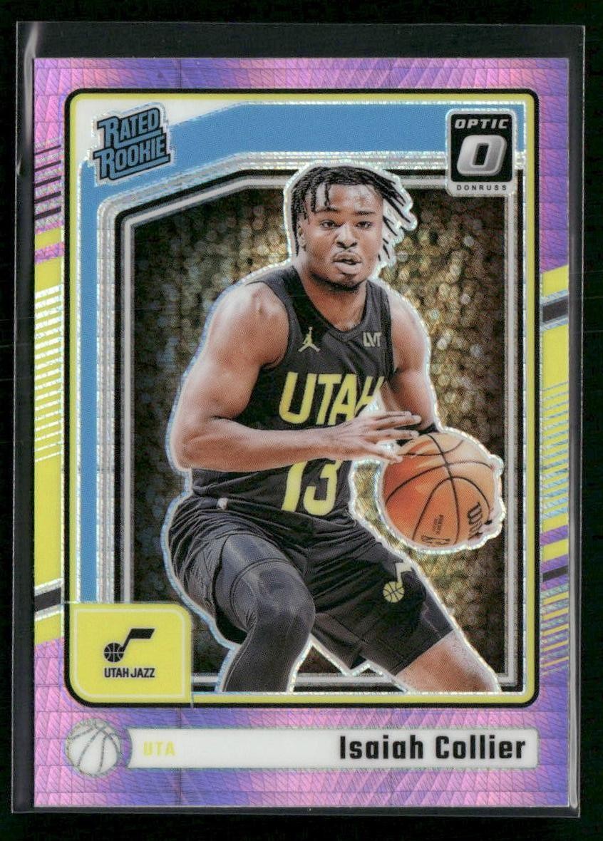 2024-25 Donruss Optic #295 Isaiah Collier Hyper Pink Jazz Rookie