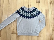 Saks Fifth Avenue 100 Cashmere Sweater Woman  s Size S Fair Isle 299 NEW