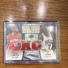 Upper Deck 2009-10 Dual Game Materials Gold Hamilton Gordon Pistons Bulls DG-HG…