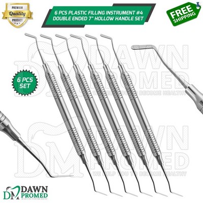 6 Pcs Plastic Composite Filling #4 Double Ended 7'' Dental Instruments Set
