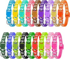 18Pc Puppy Collars Litter Adjustable Puppy Whelping Collars Soft Nylon 17-26cm