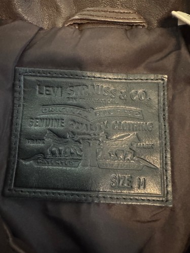 100% Genuine Leather Mens Levi's Jacket Brown Size Medium M - Picture 5 of 8