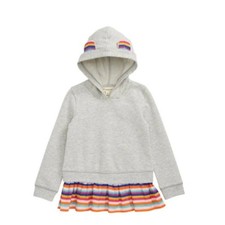 Tucker and Tate rainbow peplum sweater with ear detail hood, size 4T