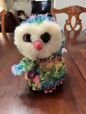 Ty Beanie Boos OWEN the Rainbow-Colored Owl 2017 * RETIRED* 6" Soft EUC