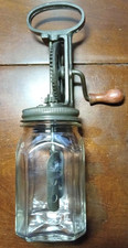 Glass Butter Churn One PINT  Beveled corners