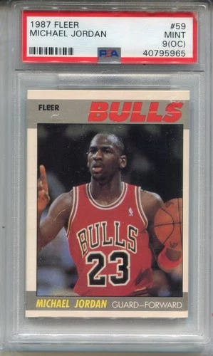 1987 Fleer Michael Jordan Card PSA 9 MINT OC Basketball #59