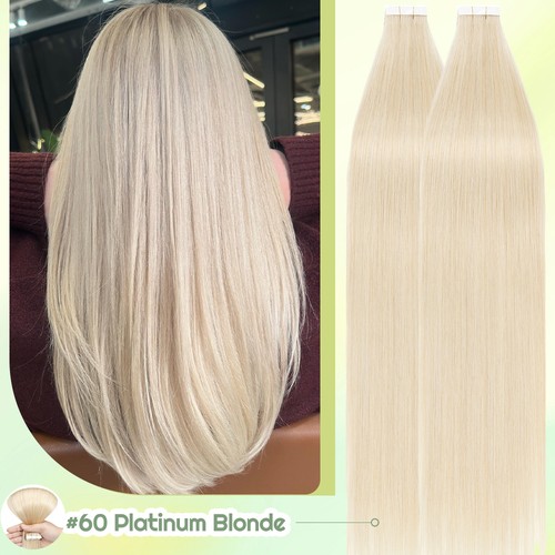 Thick 200G Tape in Virgin Human Hair Extensions Invisible Skin Weft Highlight - Picture 27 of 71