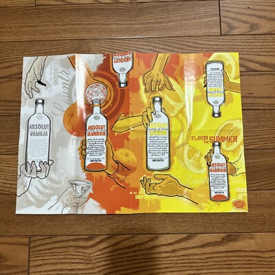 2004 Absolut Advertising Promo Poster 99 Days Flavor The Summer 14 Recipes 12x17