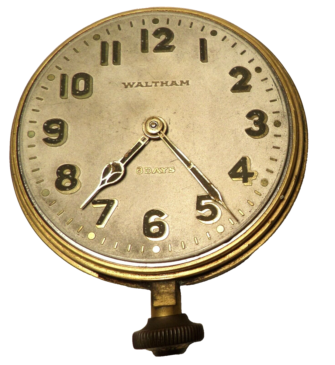 1900's Waltham 8 Day Clock Brass Auto Car Clock Runs | eBay