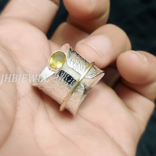 Citrine Topaz Gemstone 925 Sterling Silver Stylish Ring Unique Design Jewelry