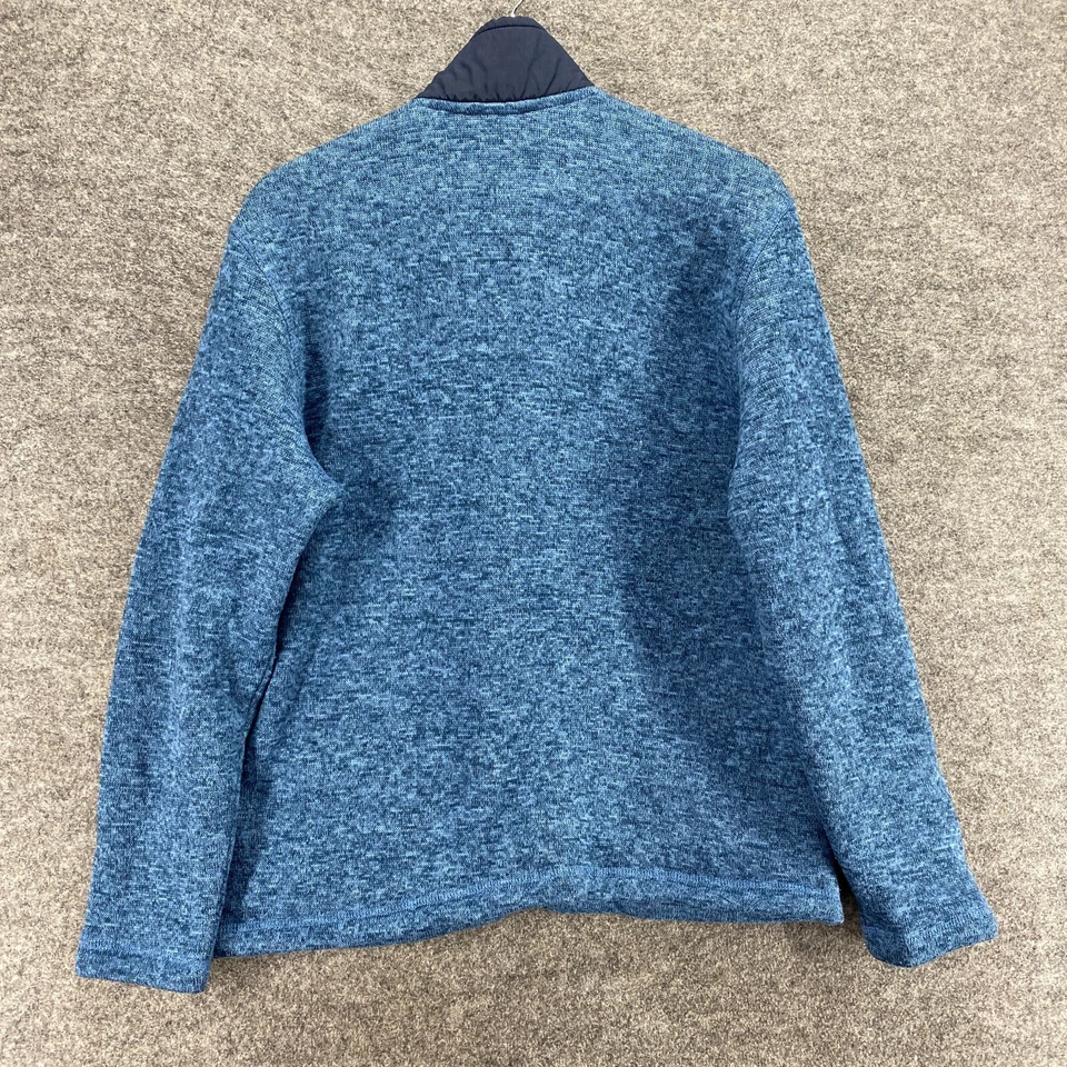 Eddie Bauer Jacket Men M Medium Blue High Neck Zipper Pockets Long Sleeve Solid - Image 2 of 4