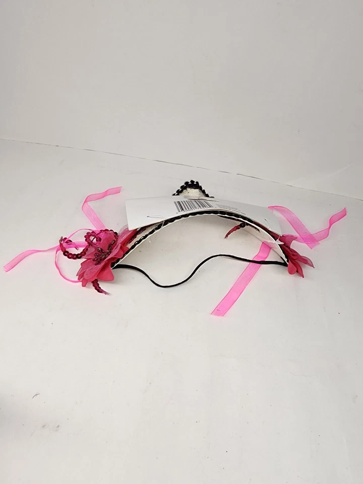 Day of the Dead/Masquerade Mask Venetian/Party/Mardi Gras/Costume White/Red NEW - Image 2 of 2