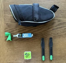 Genuine Innovations Under Seat Saddle Bag + Co2 Refill Inflator + Head+ Levers