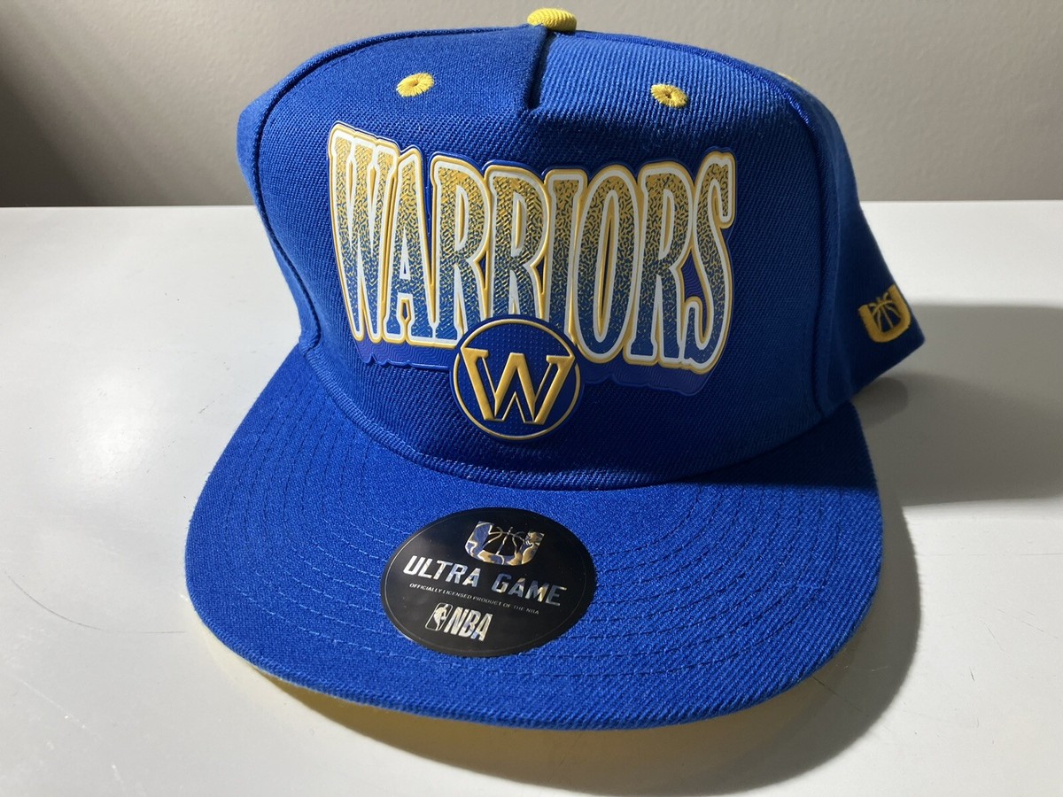 Golden State Warriors NBA Ultra Game Flat Bill Snapback Hat Blue Yellow