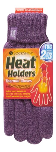 Damen Zopfmuster 2,3 tog Heatweaver Thermo Handschuhe von Heat Holders lila - Bild 2 von 2